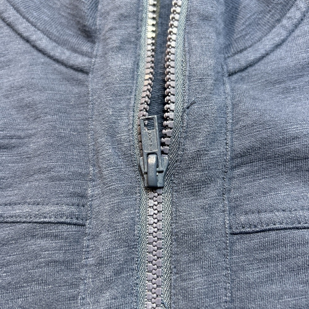 Guess Sweater Mens XL Mock Neck Full Zip Navy Blue Cotton Long Sleeve Track - Picture 4 of 8